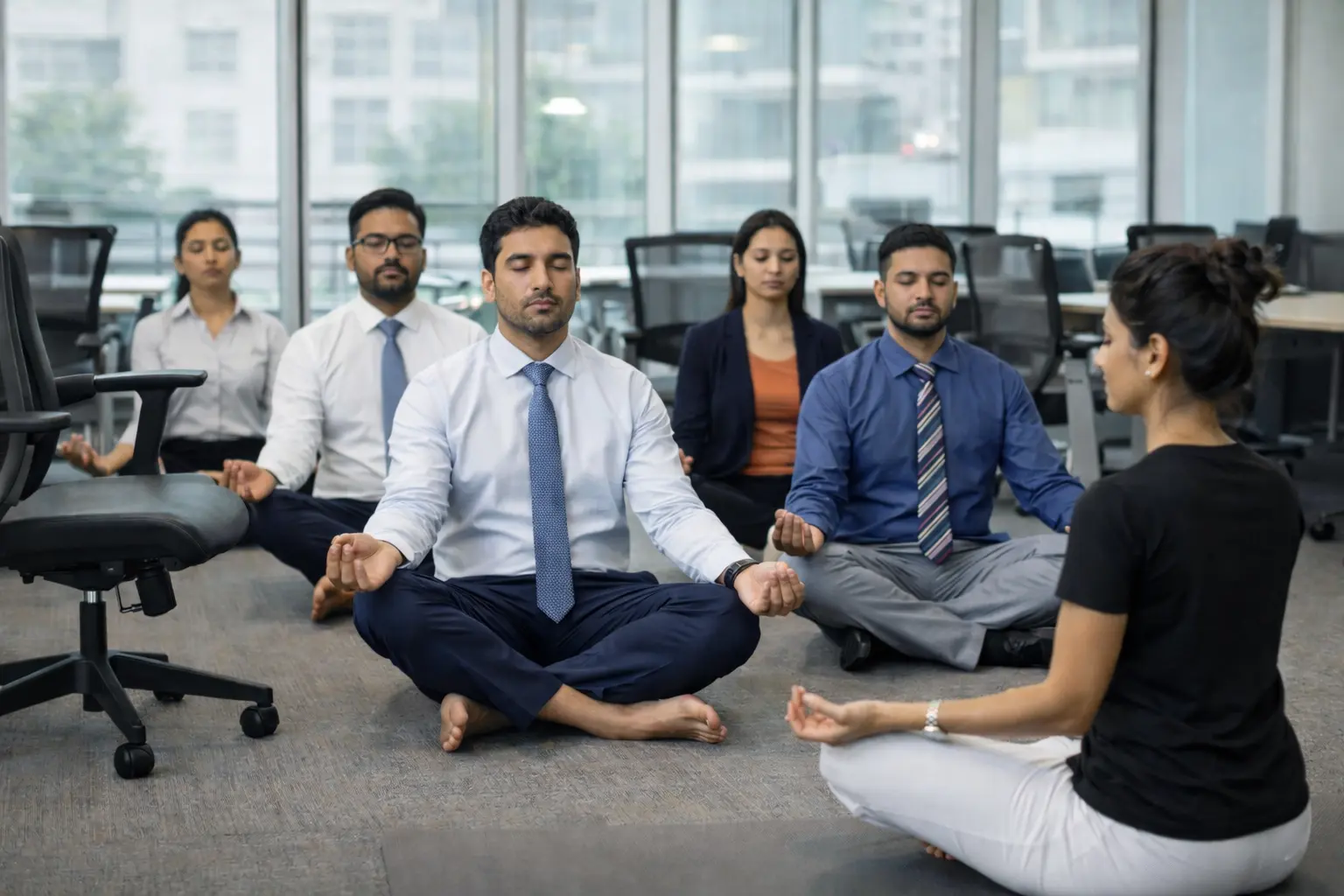 Corporate yoga sessions for employees